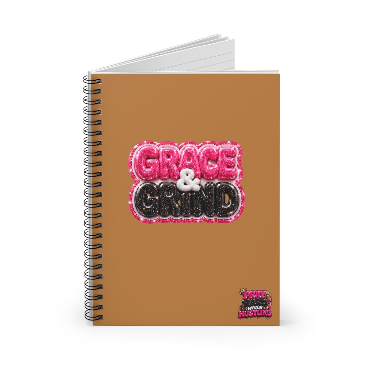 Grace & Grind Spiral Notebook — Ruled Journal for Hustle, Faith, and Daily Notes