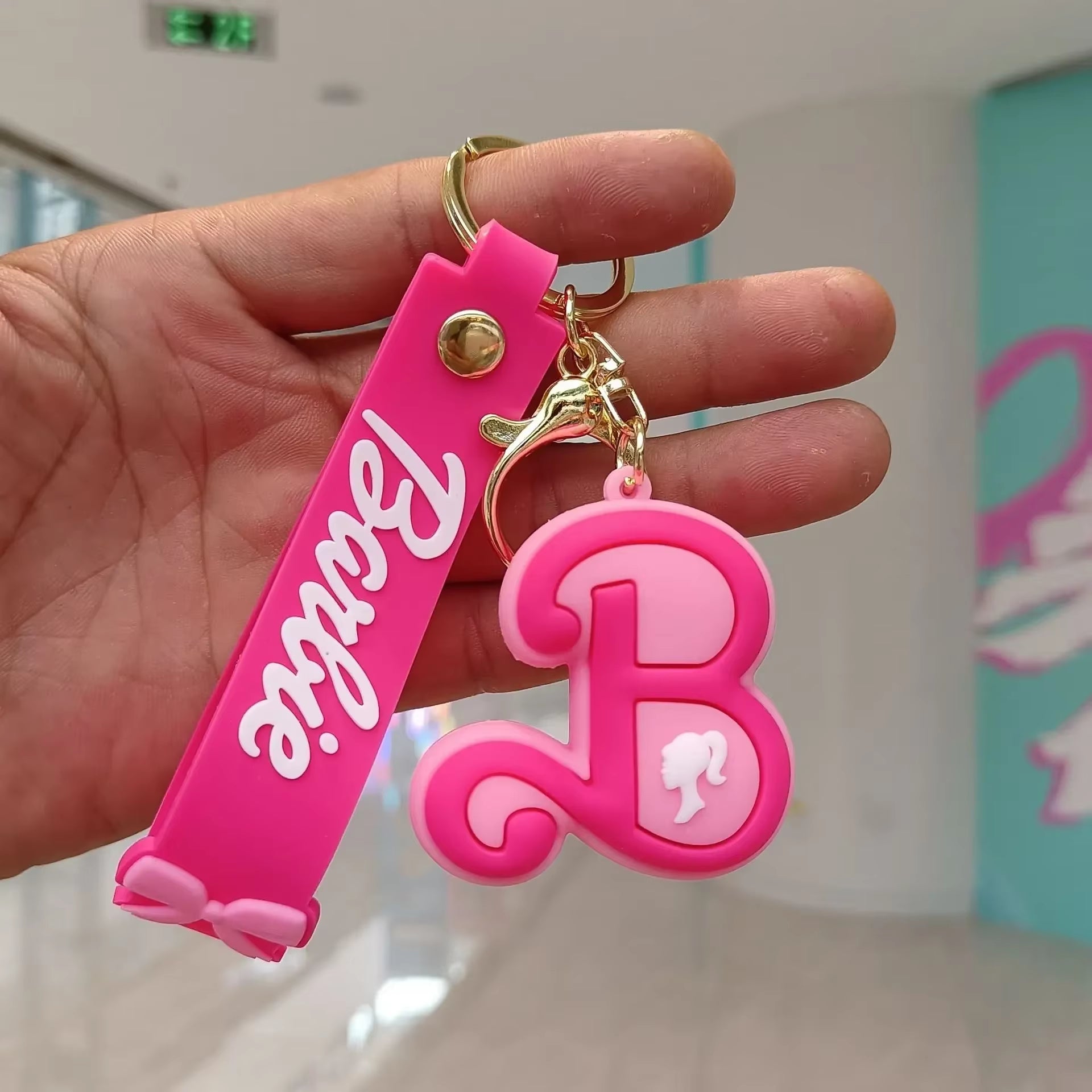 Barbie Letter Keychain Kawaii Cartoon Y2K Love Coin Purse Anime Car Key Pendant Girl Heart Gift Wholesale